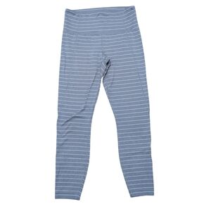 Athleta Gray with White Stripe Workout Leggings women's size Small